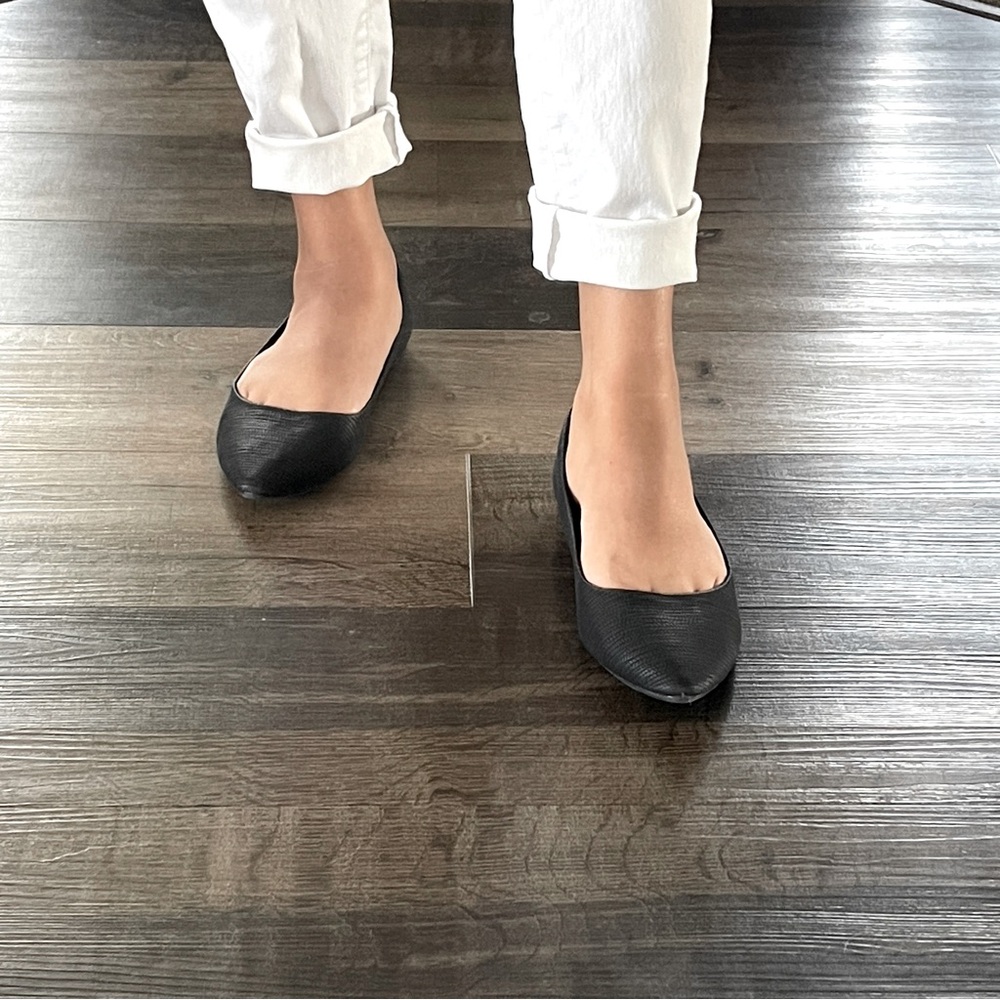 Christian Siriano for Payless Black Textured Flats Size 8 1/2